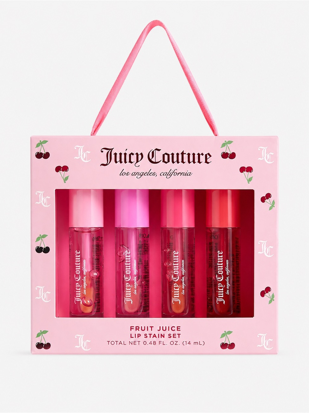 🍒Juicy Couture Fruit Juice Lip Stain 4-Piece Set Cherry Pink